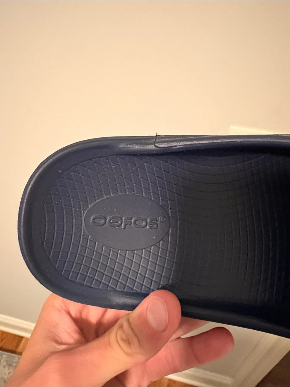 OOFOS Navy Men's Slide Sandals